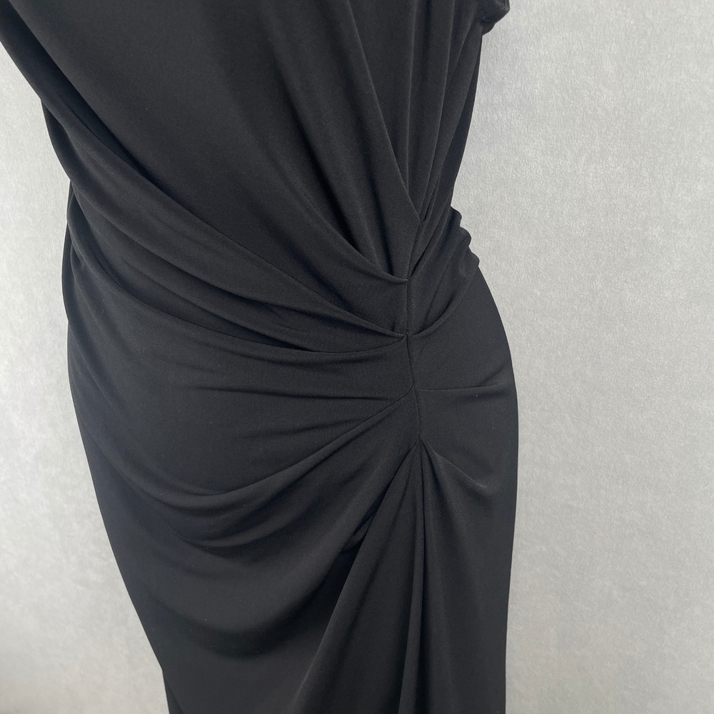VICTORIAS SECRET Black Sleeveless Draped Sheath Stretch Dress L Cocktail Party - Picture 5 of 15